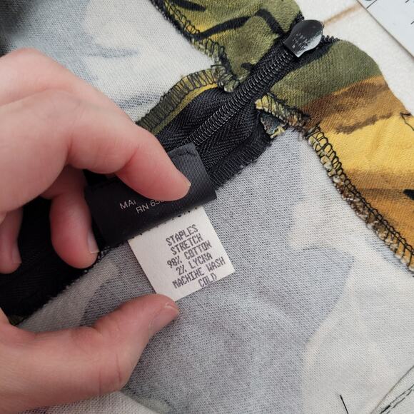 Vintage Staples banana pants AOP crop high rise trousers - Picture 6 of 8